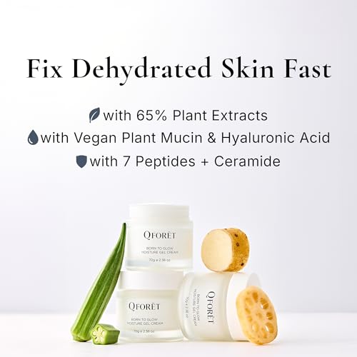 Lightweight Gel-Cream for Dehydrated Oily Skin, Vegan Mucin, Ceramide, Peptides, K-Beauty, 2.36 fl oz