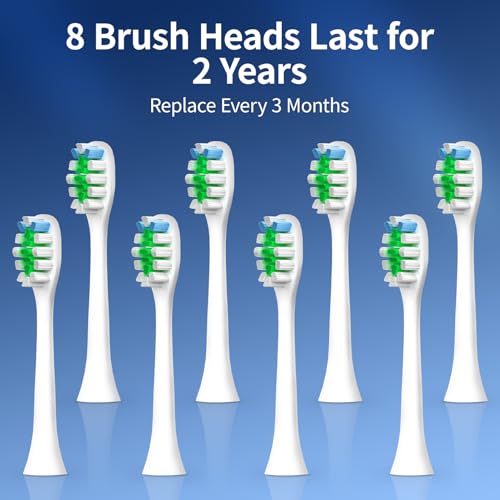 Sonic Vibrating Toothbrush with Pressure Sensor, Rechargeable Tooth Brush with 8 Brush Heads, 3 Modes, 33000VPM, 2-Min Timer, One Charge Lasts for 30 Days, 3D Rounded Soft Bristles, IPX7 Waterproof