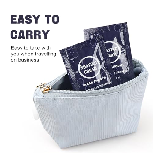 Travel Shaving Cream for Men, Individually Wrapped Mini Shaving Cream in Bulk, Disposable Travel Size Toiletries Amenities Vacation for Hotel, Shelter/Homeless/Nursing Home/Charity 0.34 oz (30 Pack)