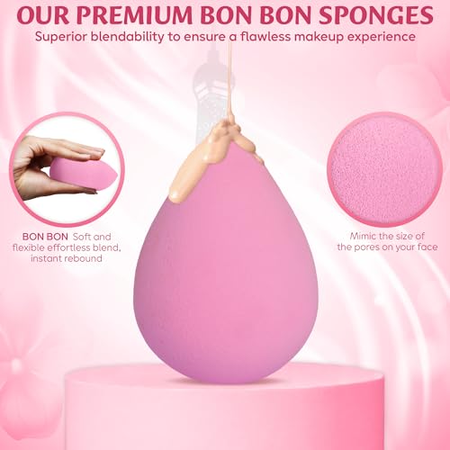 6Pcs Makeup Sponges for Foundation and Blending Powder, Cream and Liquid - Latex Free, Vegan and Super Soft Makeup Blender Beauty Sponges - Multicolored Beauty Blender Sponge Set | Dry & Wet Multi-Use