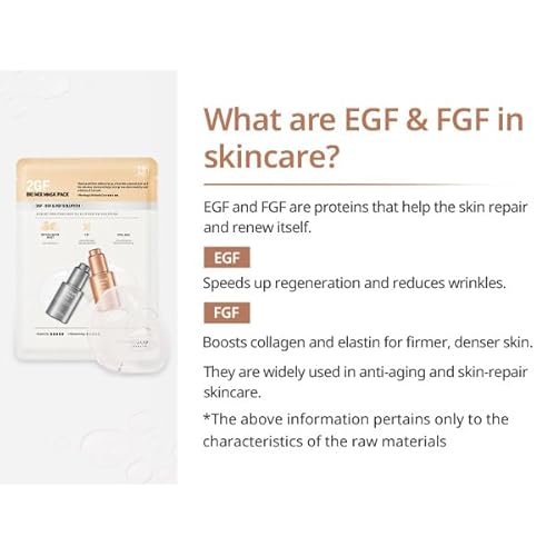 Pregnancy Safe 2GF Bio Gel Face Mask Elasticity & Hydration Care, Firming, Repairing, Lifting Sagging Skin, Anti Aging Care, Glow Skin, Growth Factor Korean Skincare (10 sheets), Stocking Stuffer