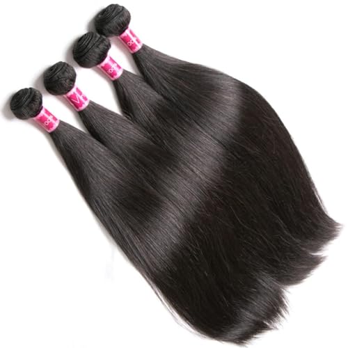 Younsolo Straight Hair Bundles Brazilian Virgin Hair Human Hair Bundles 100% Unprocessed Natural Black 4 Bundles 16 18 20 22 Inch