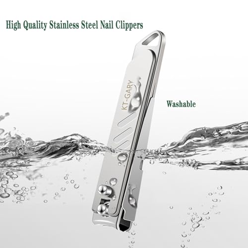 Nail Clippers Set,4pcs Anti Splash Nail Clippers with Nail File,Professional Stainless Steel Finger&Toenail Clippers Nail Cutter for Men& Women