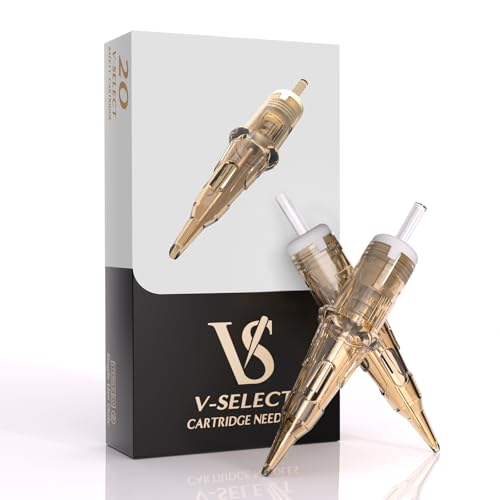 EZ Tattoo Cartridge Needles - 20Pcs #12 (7RL) Standard Round Liner Disposable Tattoo Needles Cartridges for Rotary Tattoo Machine Pen Gun - V SELECT