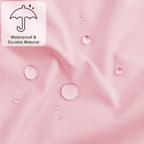 2 Pack Shower Caps for Women, Reusable Waterproof Shower Cap with Elastic Band, Thickened Waterproof Fabric Shower Bonnet for Braids, Long Hair (Pink and Green)