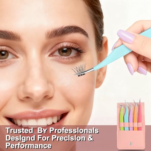 5pcs Eyelash Extension Tweezers High Precision£¬Straight and Curved Volume Lash Tweezers for Extensions£¬lash tweezers for eyelash extensions£¬ Crafting£¬ Girls Women Beginners