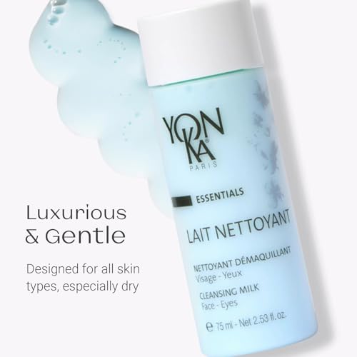 Yonka Lait Nettoyant Facial Cleanser, Gentle Milk Cleanser & Makeup Remover, Daily Plant Based Wash, Moisturize and Balance Skins pH, All Skin Types, Paraben-Free