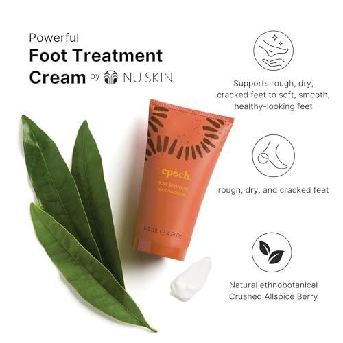Nu Skin Epoch Sole Solution Foot Treatment | Intensive Moisturizing Cream for Dry Feet, Rough Skin & Heels | Softens Calluses With Natural Papain, Urea, Baobab & Allantoin | 4 oz | 1 Pack