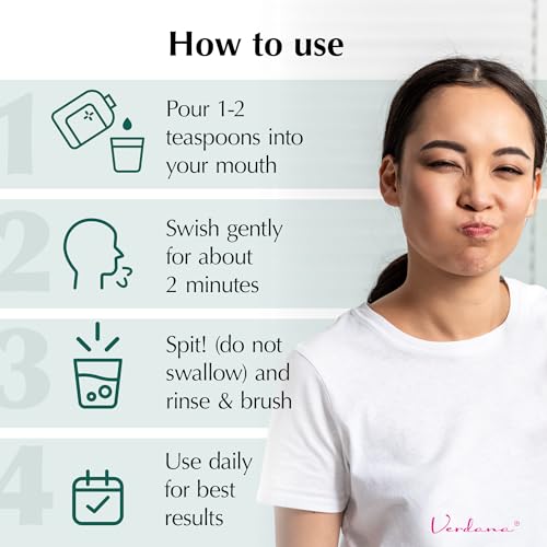Verdana Organic Oil Pulling for Teeth & Gums ? 32 oz Mint ? USDA Organic Coconut Pulling Oil Rinse ? Alcohol-Free, Fluoride-Free ? Natural Mouthwash for Fresh Breath, Gum Health & Oral Detox