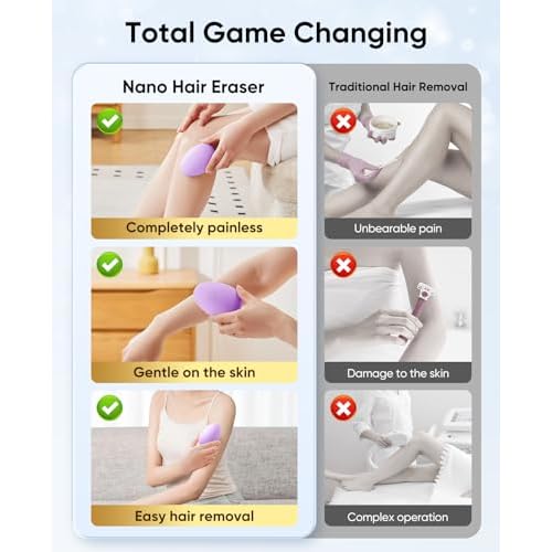 Crystal Hair Eraser for Women and Men, Reusable Crystal Hair Remover Magic Painless Exfoliation Hair Removal Tool, Magic Hair Eraser Device for Legs Back Arms