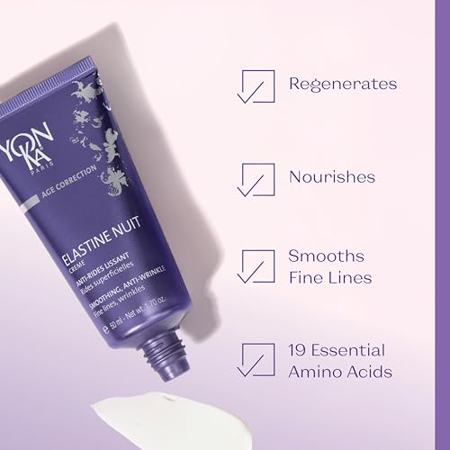 Yon-Ka Elastine Nuit Anti-Wrinkle Night Cream | Anti Aging Facial Moisturizer and Eye Cream | Soften Fine Lines and Wrinkles with Vitamin C and Elastin Peptides | Paraben-Free | 1.70 oz