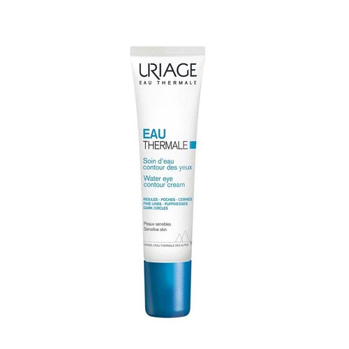 URIAGE Water Eye Contour Cream with Hyaluronic Acid | Reduces Visible Fine Lines, Puffinesses, Dark Circles, Paraben & Fragrance-Free, Ophthalmologically Tested, 15 mL / 0.51 oz