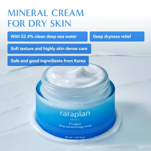 RATAPLAN Donghae Deep Moisturizing Cream 2 Pack - Deep Sea water, For Dry Skin, Ceramide, Hyaluronic Acid, Strengthen Skin Barrier, Korean Skincare