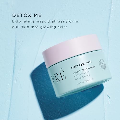 FR? Exfoliating Acne Face Mask, Detox Me Skincare - Prevents Acne, Breakouts & Unclogs Pores - Argan Oil, Dead Sea Salt & Kaolin Clay Mask for Face - Facial Scrub Blackhead & Dark Spot Reducer