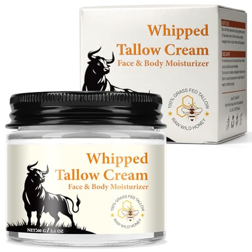 Beef Tallow for Skin, Beef Tallow and Honey Balm for Skin & Face Deeply Nourishing Face Body Moisturizer, for Dry Care & Anti-Aging- 60g