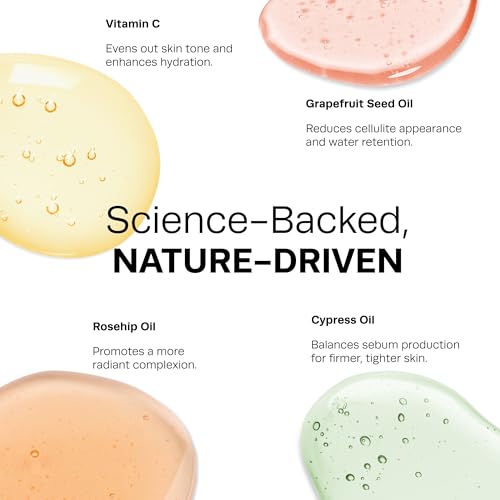 Hot Vita Vitamin C Body Oil ? Hydrating & Firming Natural Blend with Rosehip & Cypress Oils ? Evens Skin Tone, Reduces Cellulite Appearance, Boosts Radiance & Promotes Collagen Production