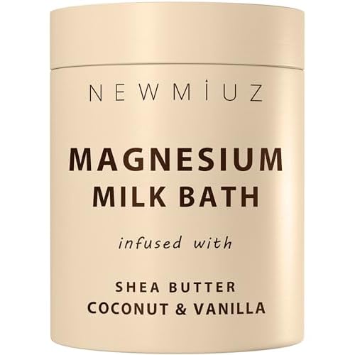 Creamy Magnesium Milk Bath Soak Powder Moisturize Soften Skin Coconut Vanilla Shea Butter Luxury Spa Bath Salt Relaxation Selfcare Gifts for Women