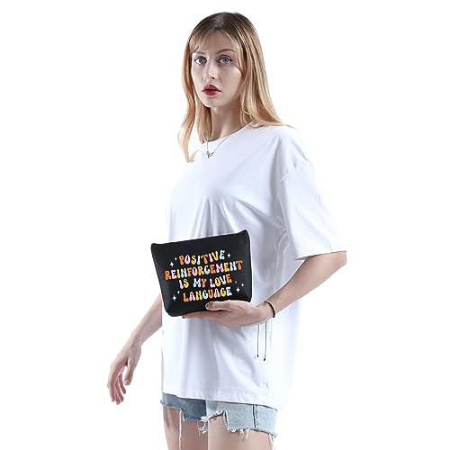 WCGXKO Behavior Analyst Appreciation Gift Behavior Analyst Merchandise RBT BCBA Gifts ABA Gift Therapist Zipper Pouch Makeup Bag (POSITIVE)