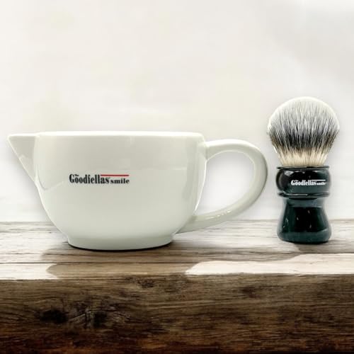 The Goodfellas' smile Scuttle Shave Mug (WHITE) - Ceramic, Shaving Bowl That Keeps Lather Rich & Hot, Handmade Shave Bowl, Get a Barbershop Hot Shave At Home Daily, Great Gift