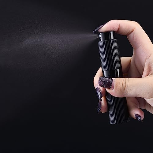 Tekson 2PCS 8ml Travel Perfume Atomizer Refillable, Mini Cologne Spray Bottle Empty, Portable Sprayer (Black & Pink)