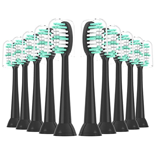 Replacement Toothbrush Heads 10 Pack for AquaSonic Black Series and Vibe Series Electric Toothbrush