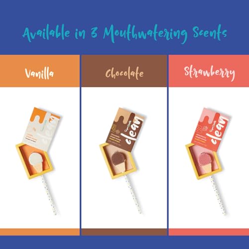 SuperMouth¢ç Single Scoop Tongue Scraper for Toddlers & Kids Ages 2-5 ? Dual-Sided Brush & Scraper Removes Odor-Causing Buildup, Fights Bad Breath, Gentle Easy-Grip Design, 3 Scents, Early Oral Care