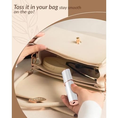 Facial Hair Removal for Women: Painless Rechargeable Face Shaver Electric Hair Remover Device for Peach Fuzz Upper Lip Chin (White)