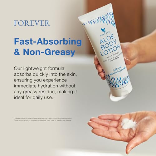 Forever Living - Aloe Body Lotion - Fast-Absorbing and Hydrating Moisturizer for Youthful Skin - Vegan and Gluten-Free - Light Floral Scent - 8 fl oz