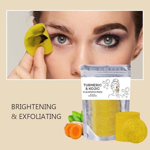Turmeric Face Wash With Brush,Turmeric Wash and Care Set,Foaming Facial Cleanser&2Bars of Lemon Soap&20pcs Cleansing Pads&2 Bubble Nets,Facial Kit for Women,3.38 Fl Oz/pcs