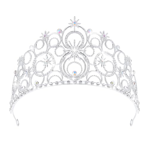 Crystal Crowns for Women, Crystal Bubble TiaraBride Royal Queen Headband Princess Headpieces for Women Bridal Wedding Prom Birthday Party Crowns