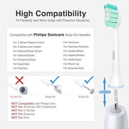 Replacement Toothbrush Heads for Philips Sonicare Replacement Heads,Electric Replacement Brush Head Compatible with Phillips Sonicare Electric Toothbrush C2,C1,4100,for Philips Sonic Care Brush,6 Pcs