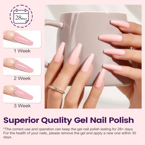 Lavender Violets 49 Pcs Gel Nail Polish Set, 45 Colors Gel Polish U V LED with Base, Glossy & Matte Top Coat for Nail Art Designs A907