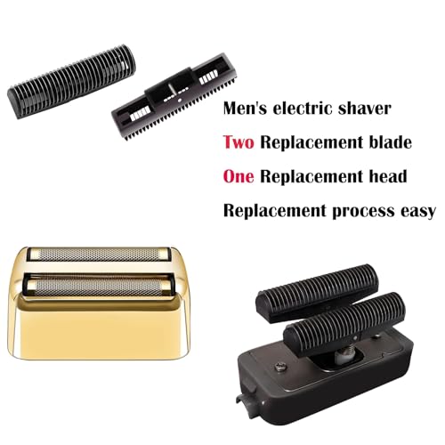 3 Pack Shaver Replacement Foil and Cutters Compatible with BaBylissPRO Double FXFS2 Metal Shaver foil Replacement (Golden 3 Pack)