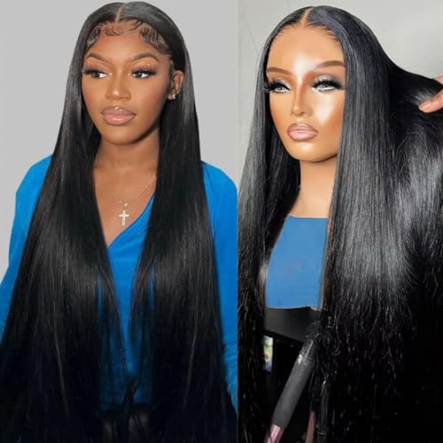 32 Inch 13x6 Straight Lace Front Wigs - 180% Density HD Lace Front Wigs with Pre-Plucked Baby Hair