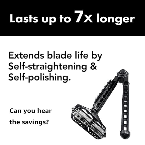 OmniShaver Ergonomic Maintenance Back Shaving Kit - Extendable Handle with Dual Shave Heads for Easy Reach - Includes Lotion Spreader - Self-Cleaning & Self-Stropping - Maintenance Back Shaver for Men