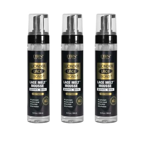EBIN NEW YORK Wonder Lace Bond Melt Mousse 8.5oz/250ml- Extreme Firm Hold (Supreme) | Biotin + Castor Oil | 8.33 Ounce (8.33 Ounce (Pack of 3))