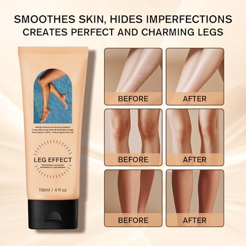 Legs Makeup Waterproof with Brush - Medium Body Concealer, Tattoo & Scar Cover Up, Long Lasting, Transfer Proof, Easy Application for Flawless Looking Legs, All Skin Tones (#3)