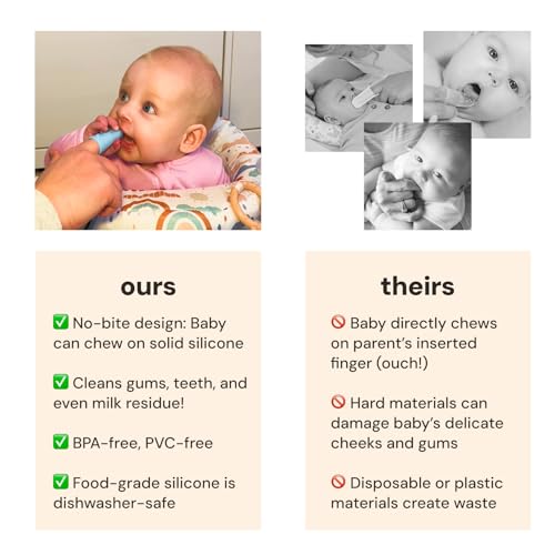 oogiebear Baby Finger Brush & Tongue Scraper - Gentle Oral Care, Soft Silicone, BPA-Free, for Infants & Toddlers