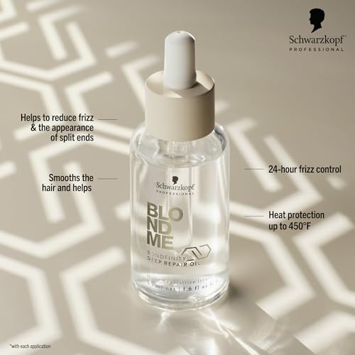 BlondMe Bondfinity Deep Repair Oil for Blonde Hair | Reduces Frizz | Heat Protection | Prevents Breakage |For Blonde, Lightened, & Grey Hair, 1.6 Fl Oz