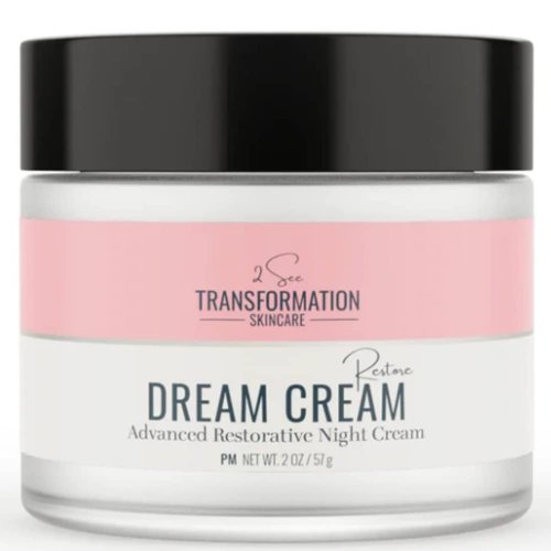 Dream Cream Menopause Skincare Night Cream - Wake Up Rested + Restored with Hyaluronic Acid, Niacinamide, Peptides, Melatonin and Magnesium. Overnight Face Mask by 2 See Transformation