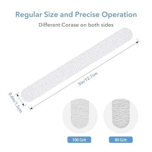 Nail Files, 50 PCS Fingernail Files 80/100 Grit Double Sided Emery Boards for Natural Nails - Professional Nail File Bulk Washable Manicure Tool Travel Size