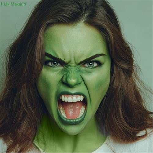Go Ho Green Face Paint Stick,Water Based Cream Body Paint Washable,Highly Pigmented,Smooth and Safe for Skin,Halloween Cosplay SFX Makeup,Green Witch Costume Face Paint