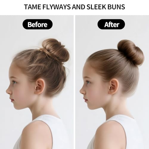 Hair Wax Stick & Slick Back Hair Brush for Tame Flyaways, Frizz, Sleek Ponytail, Buns | Pomade/Balm/Gel Stick for Woman, Styling Accessories for Girls, Kids