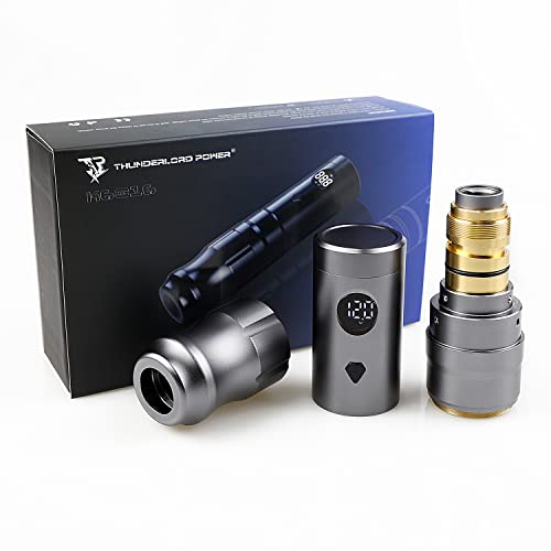 Cordless Tattoo Machine Pen Kit -BIOMASER Rotary CORELESS Tattoo Machine Pen with Two Batteries 20pcs Cartridges needle for Professionals and Beginners Tattoo Artists