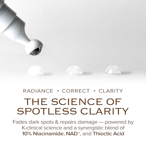 Dark Spot Ampoule | Korean Clinic Skincare - NAD+ 0.1% & Thioctic Acid 0.01% & Niacinamide 10% | Overnight Treatment for Melasma, Hyperpigmentation, Discoloration, Acne Scars | 15ml/0.33 Fl Oz