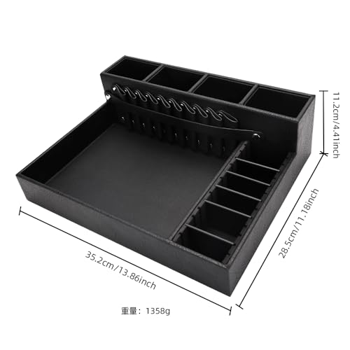 Barber Storage Box,Hairdressing Tool Holder, Multifunctional Detachable Large Storage Box, Shear Holder PU Leather Salon Scissors Holder, Hair Cutting Tools Storage Case for Barber Accessories(Large)