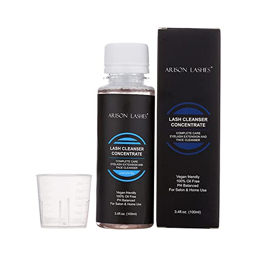 Eyelash Cleanser Concentrate 100ml Professional Lash Extensions Shampoo Natural Foaming Cleanser for Extensions Lashes with Salon Home Care-Makes 20 Bottles 60ml Eyelash Shampoo(Unscente)