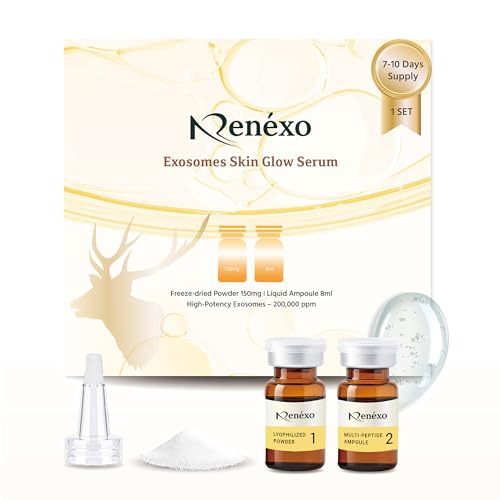 Stem Cell Exosomes for Skin, Anti-Aging Face Ampoule Serum with Hyaluronic Acid | Rejuvenation, Hydrating, Firming Skincare | 1 Set (8ml + 150mg)