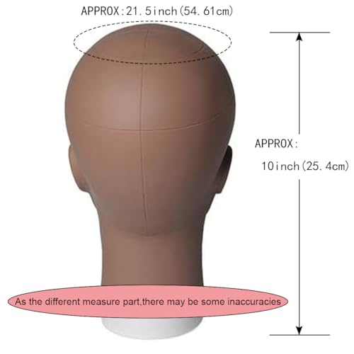 HAIRWAY Mannequin Head Female Mannequin Head Stand Cosmetology Mannequin Head for Wigs Manikin Doll Mannequin Head for Wigs Making and Display with Free T-pins (Brown, 21.5inch)
