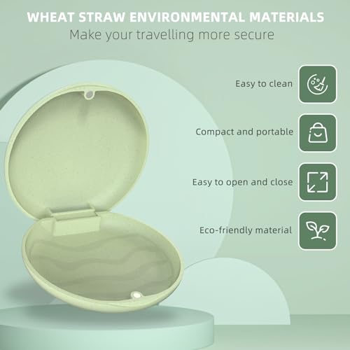 Retainer Case, Slim Aligner Case, Natural wheat straw material (Green)